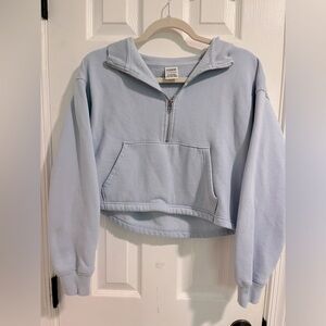 xs light blue cropped hoodie from PINK